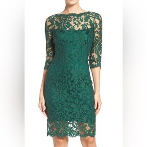 NWT Tadashi Shoji Embroidered Lace Sheath Dress